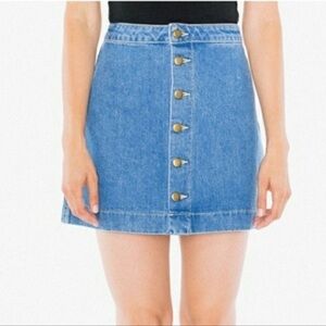 American Apparel vintage inspired button front denim mini skirt size medium